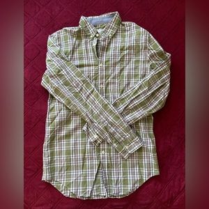Green plaided LACOSTE men’s button down.